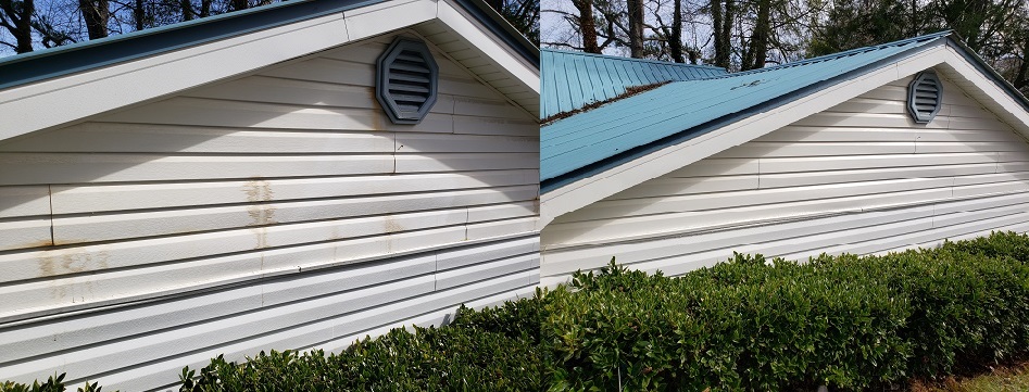 Before and after Pressure washing