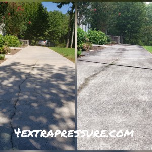 Driveway before and after