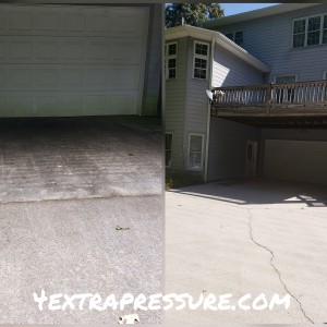Pressure washing Driveway before and after