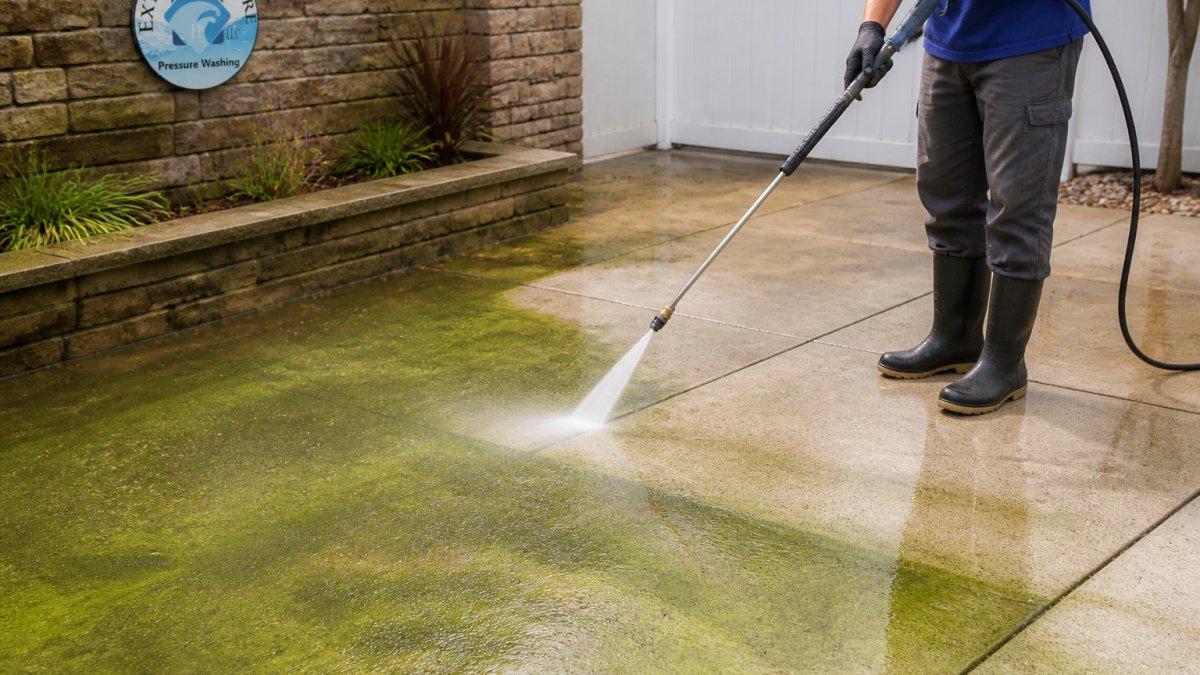 how to safely remove green algae from a concrete patio 1792104394